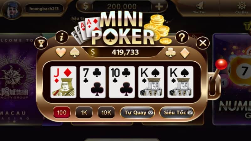 Sự kết hợp giữa Nổ Hũ và Mini Poker tạo nên game cược đặc sắc