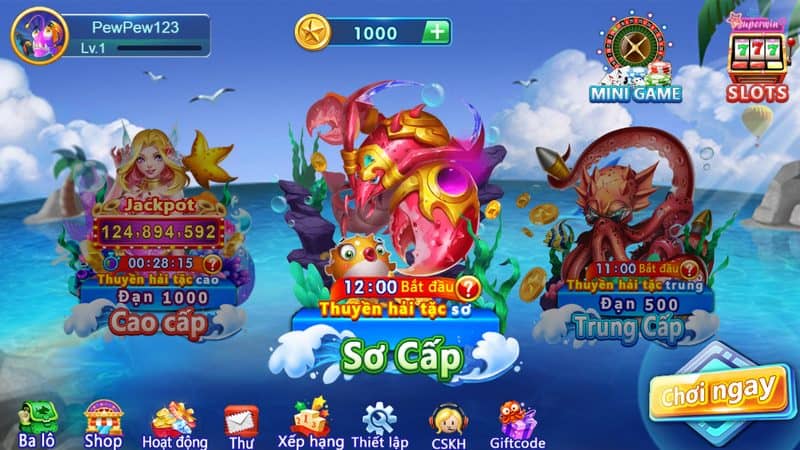 Hiện tại siêu cá nổ hũ được chia ra thành nhiều sảnh game 