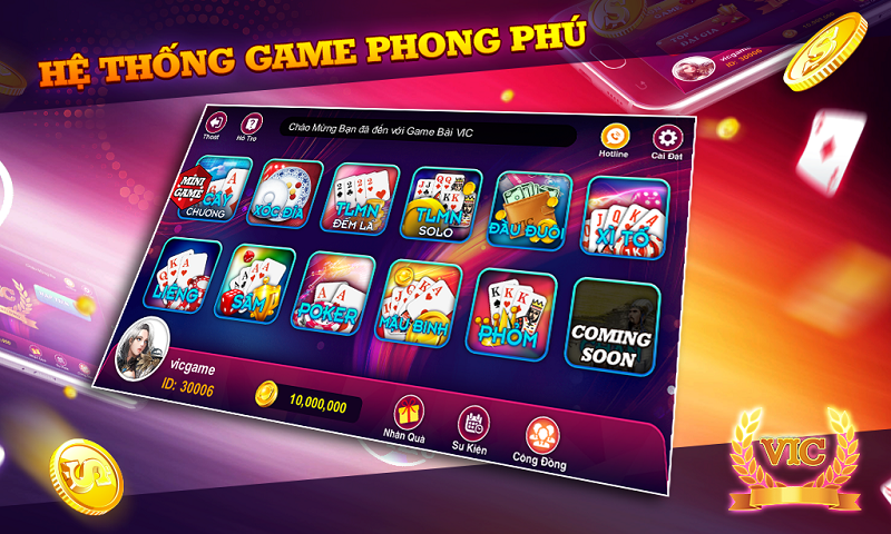 Bạn có thể thoải mái chơi game tại Vic